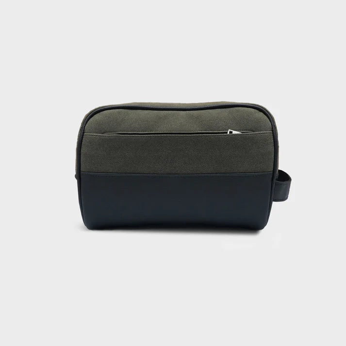Modish Carry | Olive Suede Toiletry Bag – Stylish Organizer for Men & Women