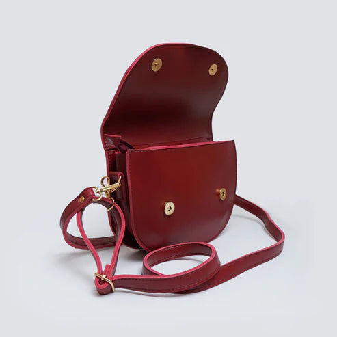 Modish Carry | Burgundy Saddle Bag – Stylish Handbag for Women & Mums