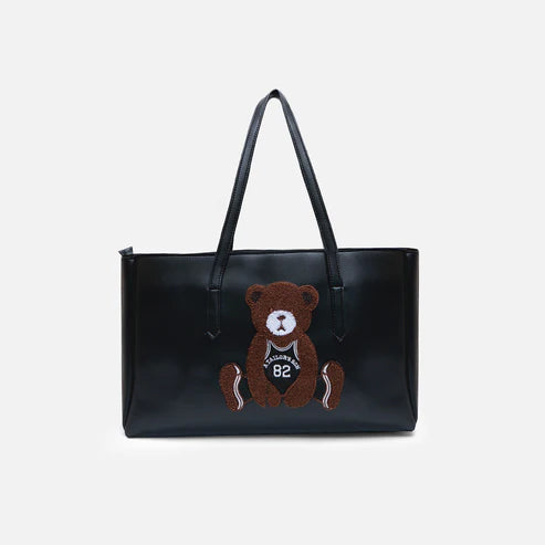 Modish Carry | Black Teddy Handbag – Cozy Style for Women & Mums