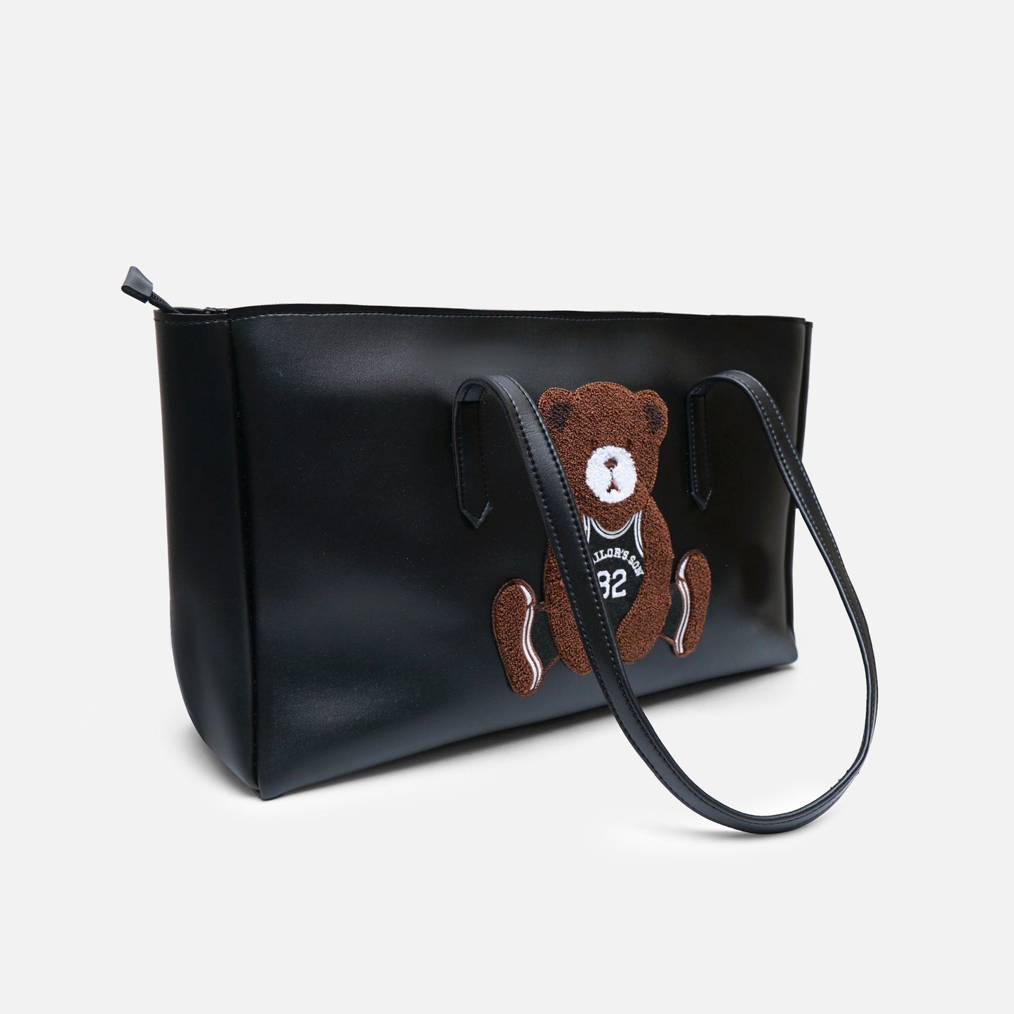 Modish Carry | Black Teddy Handbag – Cozy Style for Women & Mums
