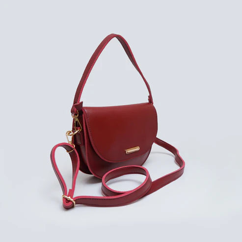 Modish Carry | Burgundy Saddle Bag – Stylish Handbag for Women & Mums