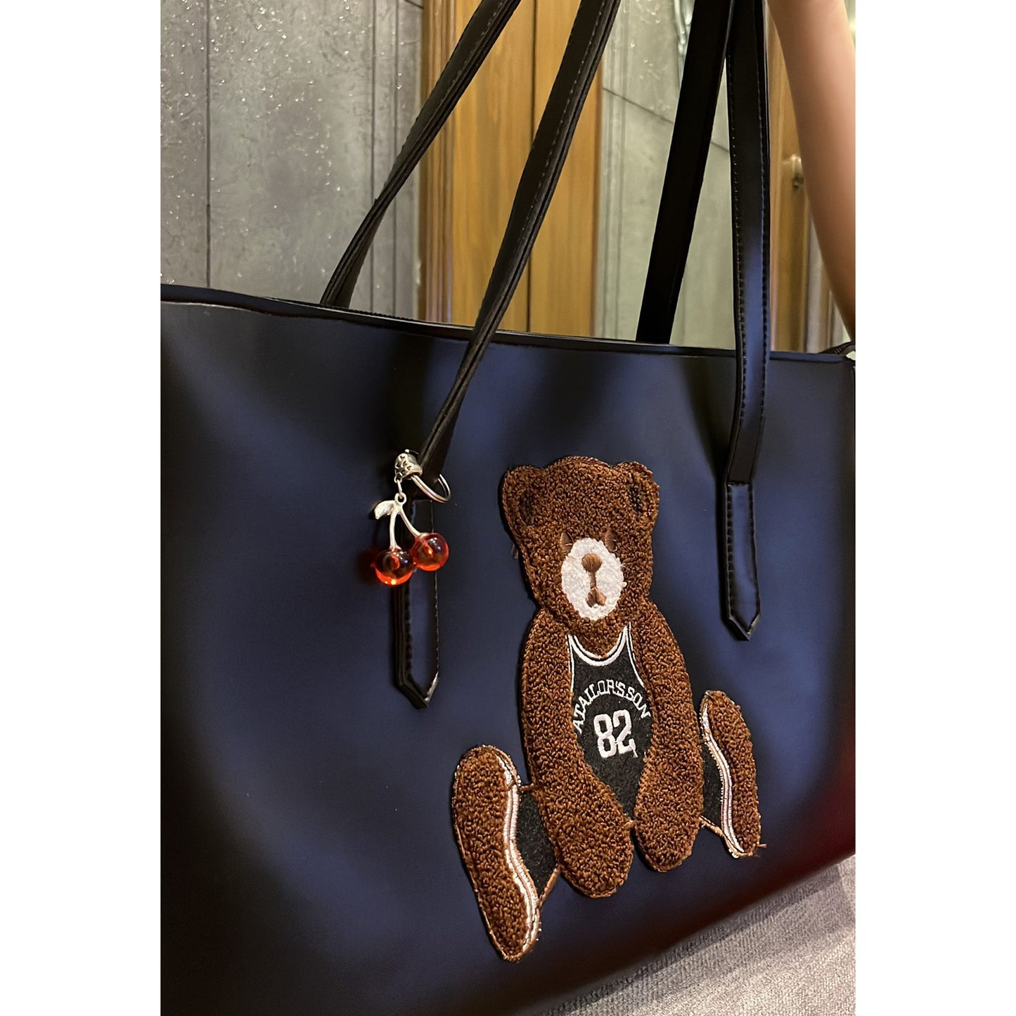 Modish Carry | Black Teddy Handbag – Cozy Style for Women & Mums