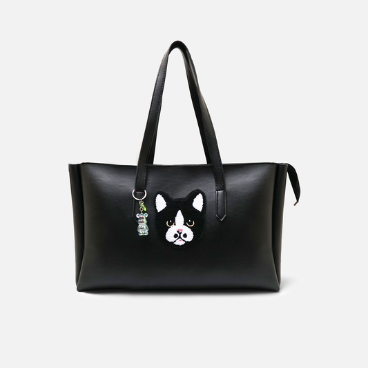 Modish Carry | Pawfect Black Tote – Stylish Handbag for Women & Mums