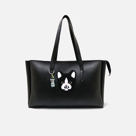 Modish Carry | Pawfect Black Tote – Stylish Handbag for Women & Mums