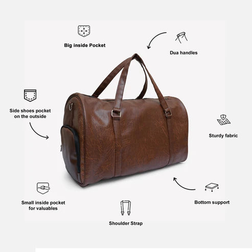 Modish Carry | Coffee Duffle Bag – Stylish Travel Bag for Men & Women
