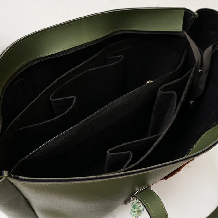 Modish Carry | Moss Green Tote Bag – Stylish Handbag for Women & Mums