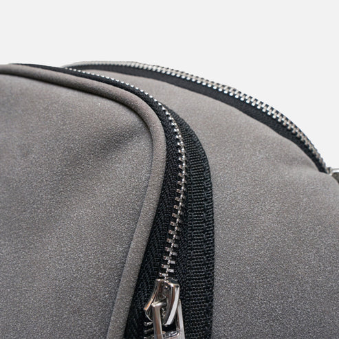 Modische Tragetasche | Graue Wildleder-Bauchtasche – Unisex-Urban-Hüfttasche &amp; Umhängetasche