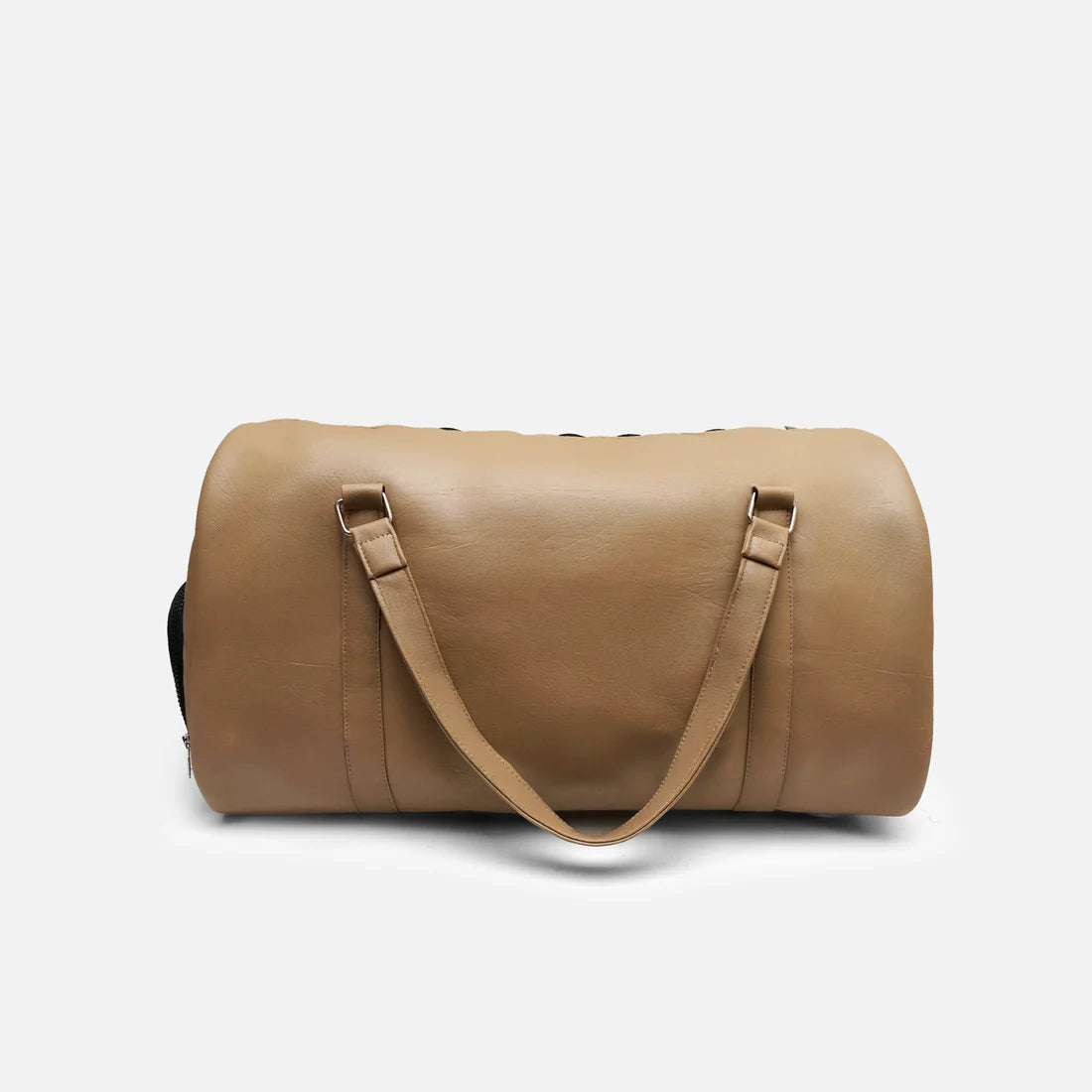 حقيبة سفر عصرية | حقيبة سفر أنيقة للجنسين من الجلد النباتي بلون الكراميل