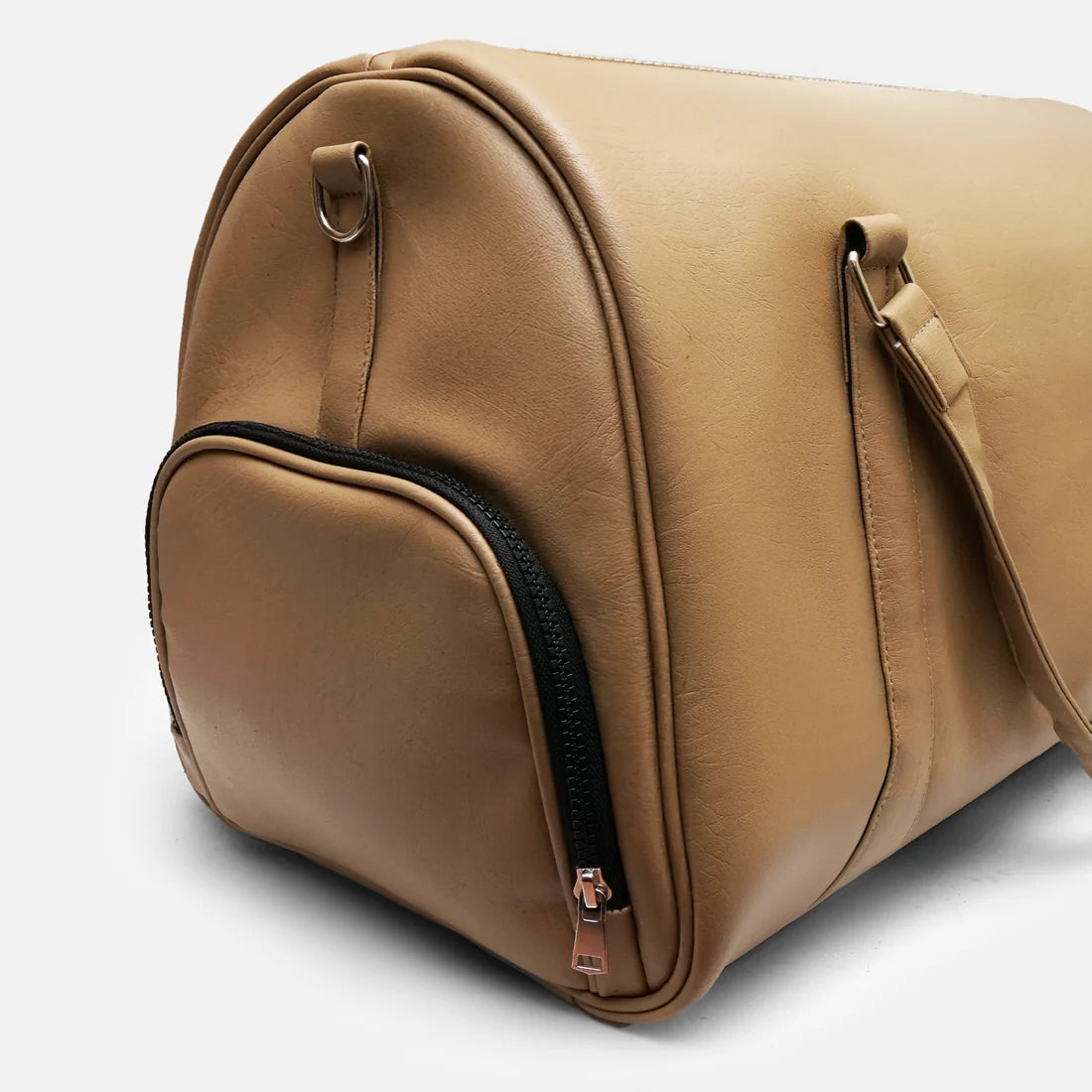 حقيبة سفر عصرية | حقيبة سفر أنيقة للجنسين من الجلد النباتي بلون الكراميل