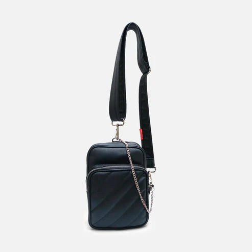 Modische Umhängetasche | Schwarze urbane Crossbody-Tasche – Unisex-Schultertasche für den Alltag