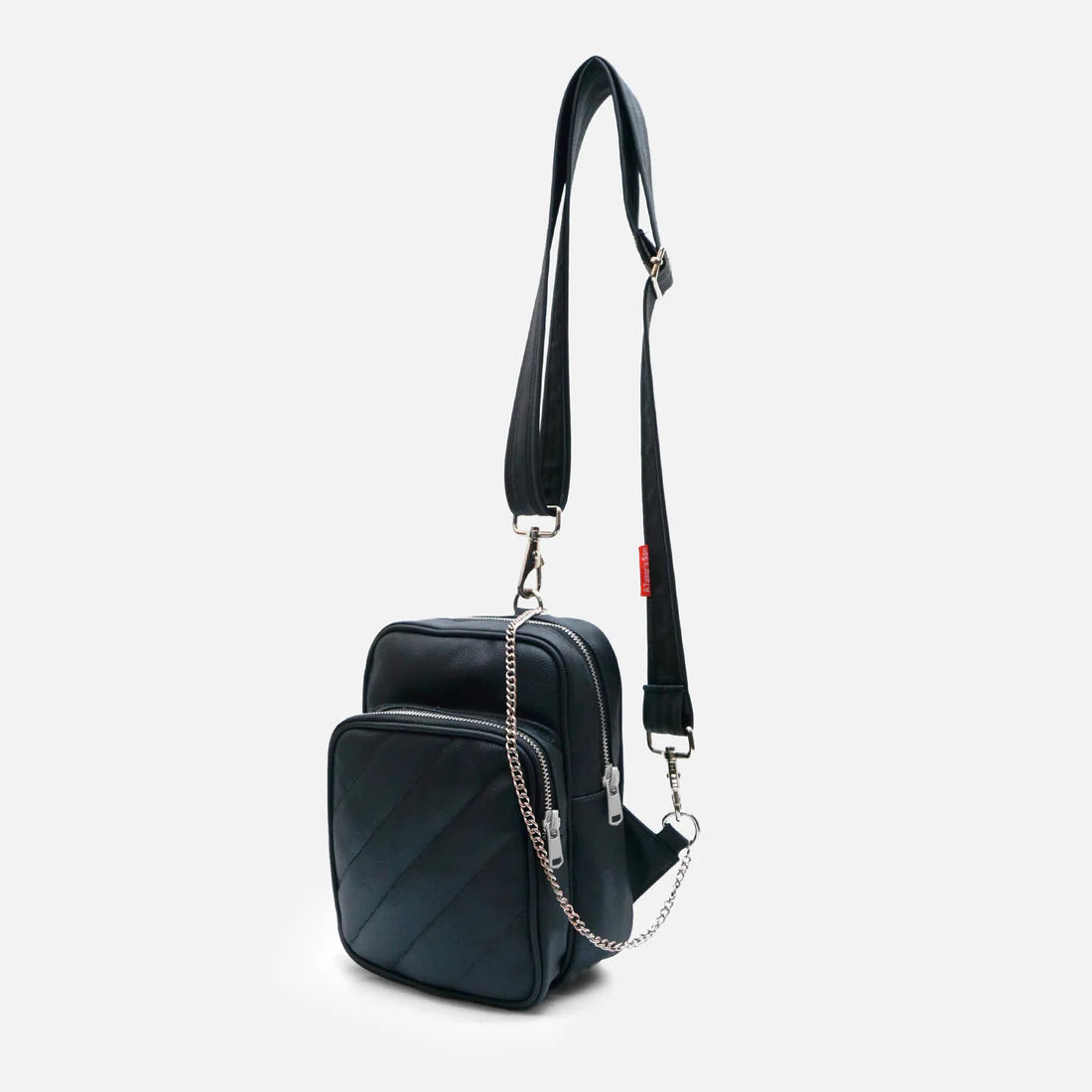 Modische Umhängetasche | Schwarze urbane Crossbody-Tasche – Unisex-Schultertasche für den Alltag