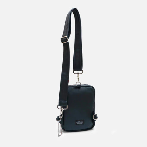 Modische Umhängetasche | Schwarze urbane Crossbody-Tasche – Unisex-Schultertasche für den Alltag