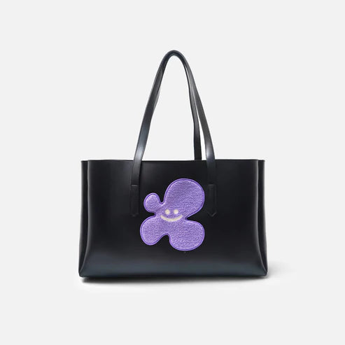 时尚手提包 | 黑色淡紫色花卉手提包 | 女士晚宴及晚宴托特包
