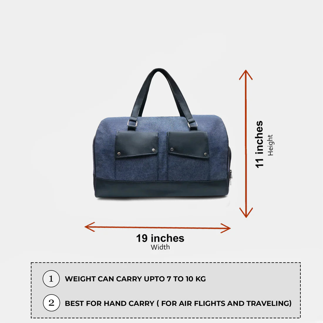 Modish Carry | Borsone da viaggio unisex, resistente, modello weekender, in denim blu