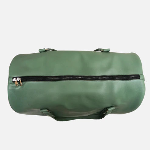 حقيبة سفر عصرية | حقيبة سفر أنيقة للجنسين من الجلد النباتي باللون الأخضر الفيروزي