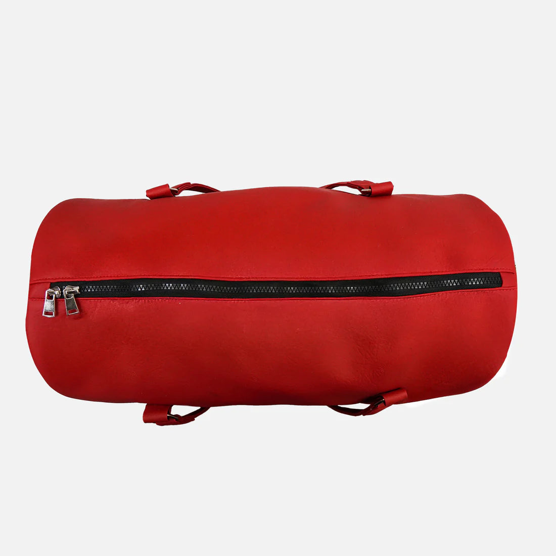 حقيبة سفر عصرية | حقيبة سفر أنيقة للجنسين من الجلد النباتي باللون الأحمر الكرزي