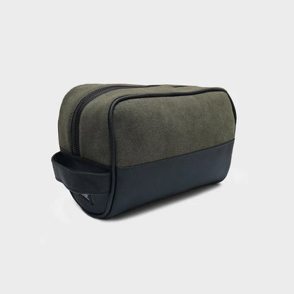 Modish Carry | Olive Suede Toiletry Bag – Stylish Organizer for Men & Women