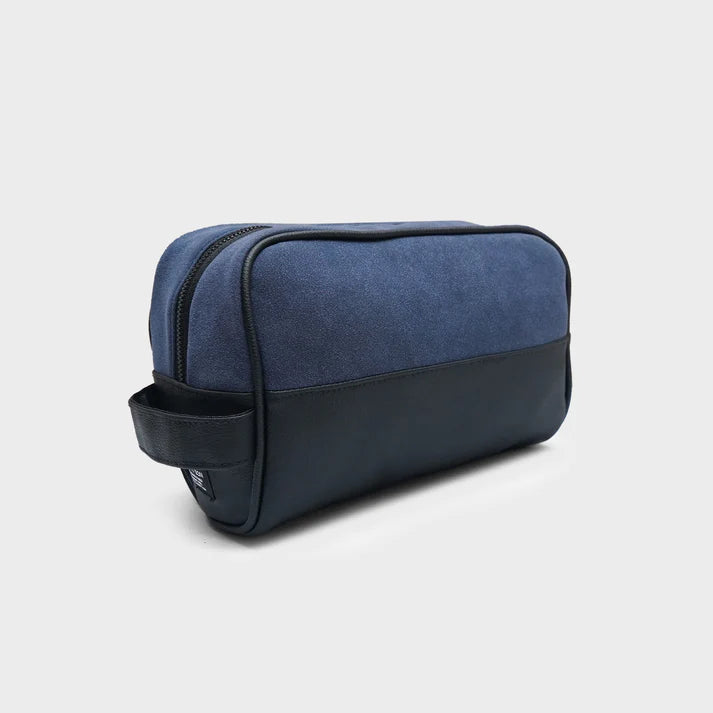 Modish Carry | Unisex Navi Suede Toiletry Bag | Penganjur Premium