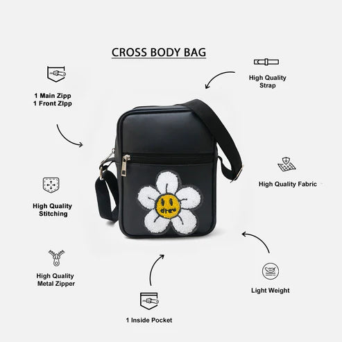Modische Umhängetasche | Daisy Urban Crossbody Bag – Unisex-Streetwear-Slingbag mit Blumenmuster