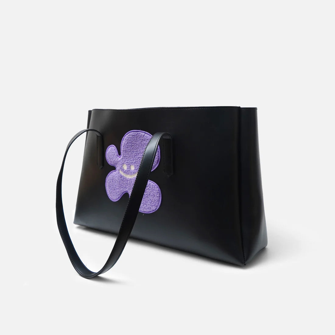 时尚手提包 | 黑色淡紫色花卉手提包 | 女士晚宴及晚宴托特包