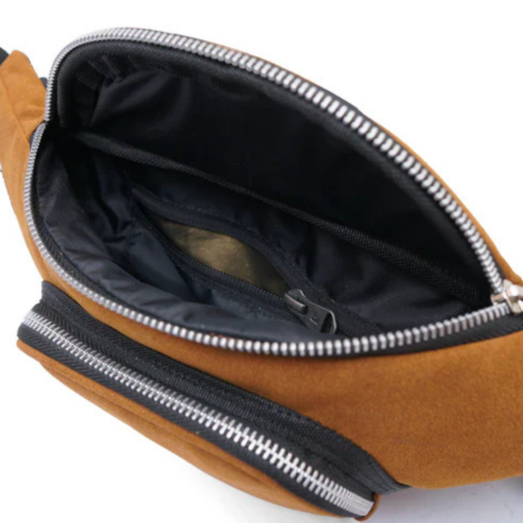 Modische Tragetasche | Graue Wildleder-Bauchtasche – Unisex-Urban-Hüfttasche &amp; Umhängetasche