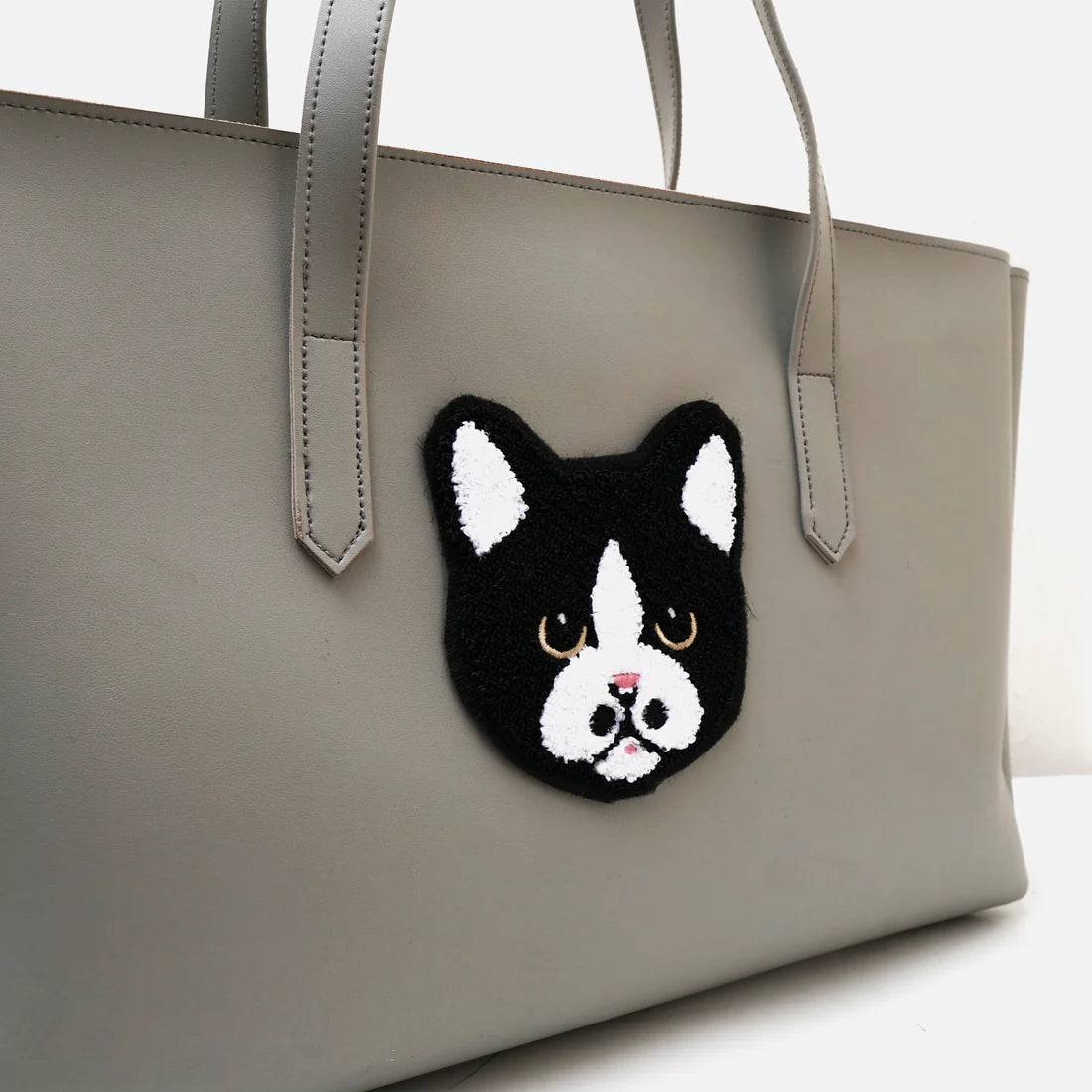 时尚手提包 | Choco Meow 托特包 – 灰色“低调奢华”大容量手提包