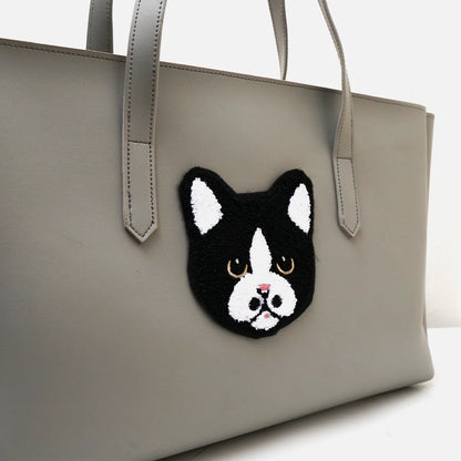 Modish Carry | Choco Meow Grey Tote – Stylish Handbag for Women & Mums