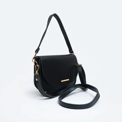 Modish Carry | Black Saddle Bag – Stylish Everyday Handbag for Women & Mums