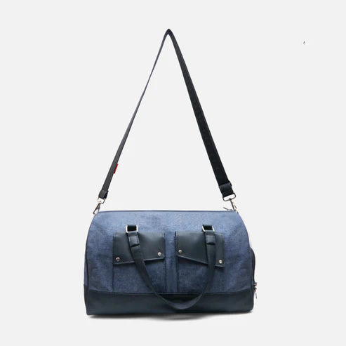 Modish Carry | Borsone da viaggio unisex, resistente, modello weekender, in denim blu