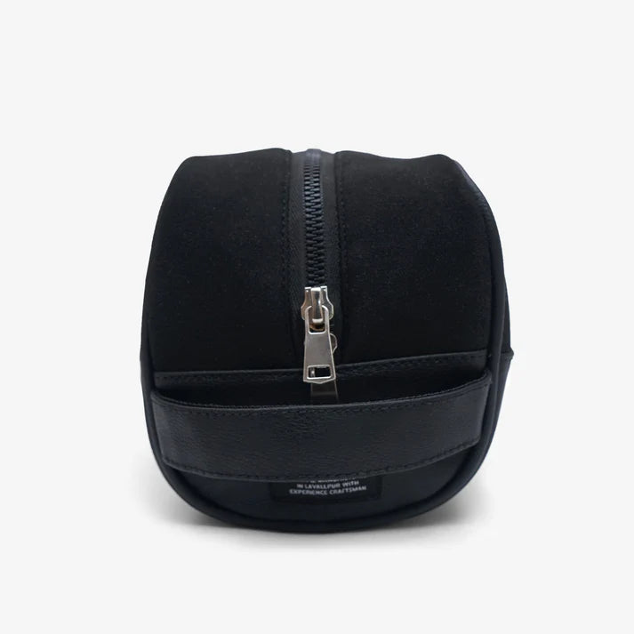 Modish Carry | Unisex Suede Black Toiletry Bag | Premium Synthetic Leather Travel