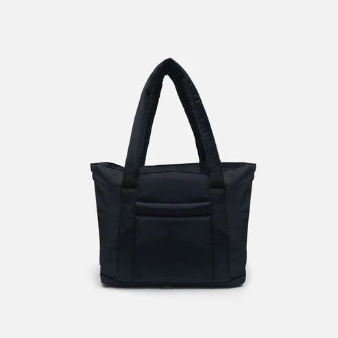 Modish Carry | Black Puffy Handbag – Large Women’s Tote Shoulder Bag
