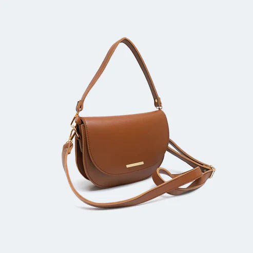 Modish Carry | Brown Sugar Saddle Bag – Aesthetic Vegan Crossbody Bag