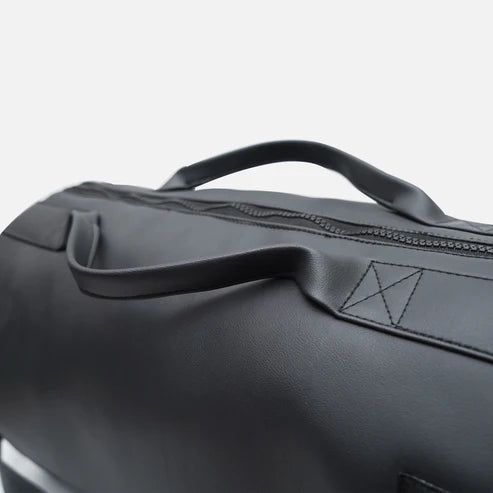 Modish Carry | Black Gym Unisex Vegan Leather Trendy Modern Duffel