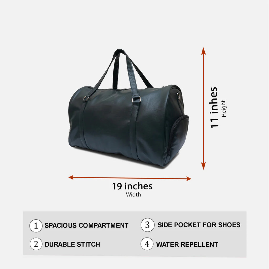 Modish Carry | British Green Unisex Synthetic Leather Travel & Gym Bag