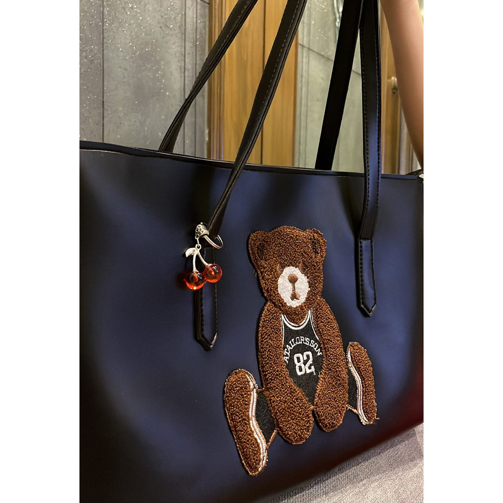 Modish Carry | Beg Tangan Teddy Hitam | Tote Kasual Selesa Wanita untuk Dating