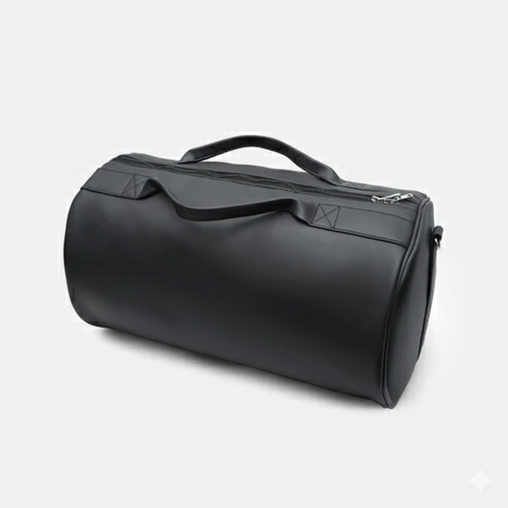 Modish Carry | Black Gym Unisex Vegan Leather Trendy Modern Duffel