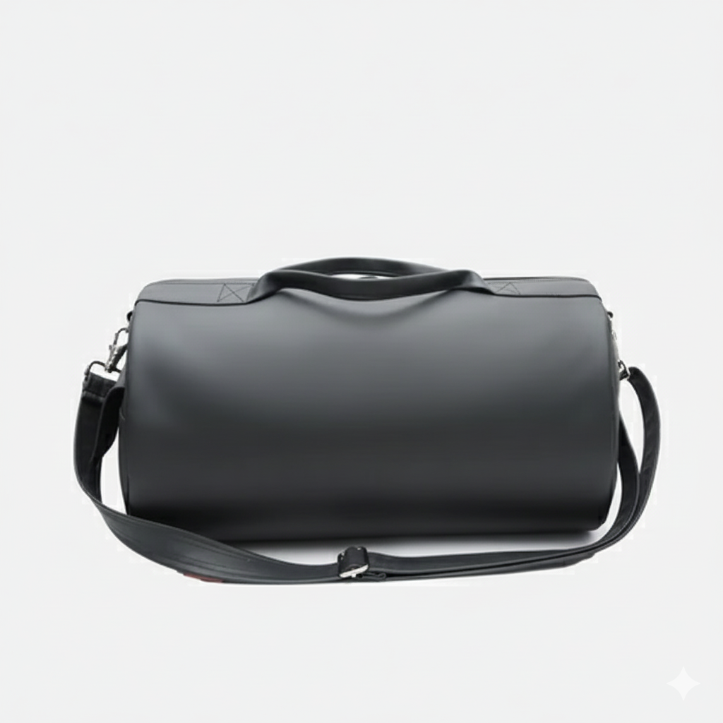 Modish Carry | Black Gym Unisex Vegan Leather Trendy Modern Duffel