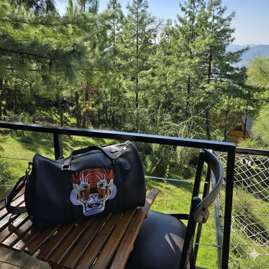 时尚手提包 | Black Lion 男女通用纯素皮革潮流都市旅行包