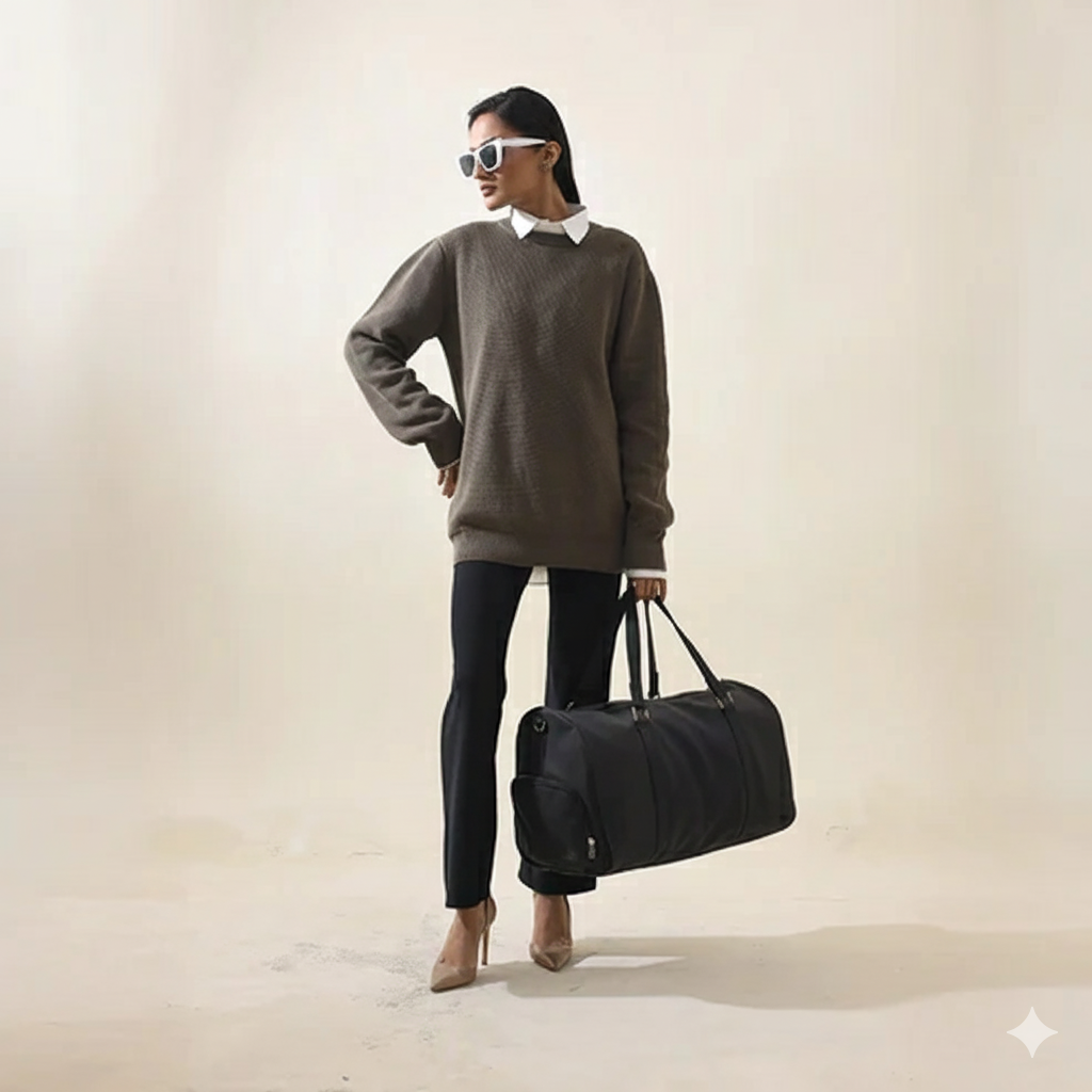 Modish Carry | Basic Black Duffle Bag – Perfect Gym & Travel Bag for Busy Lives