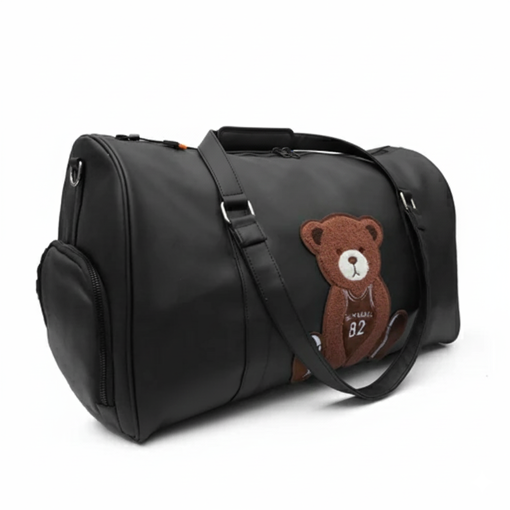 Modish Carry | Teddy Patch Uniseks Vegan Leather Trendy Adventure Duffel