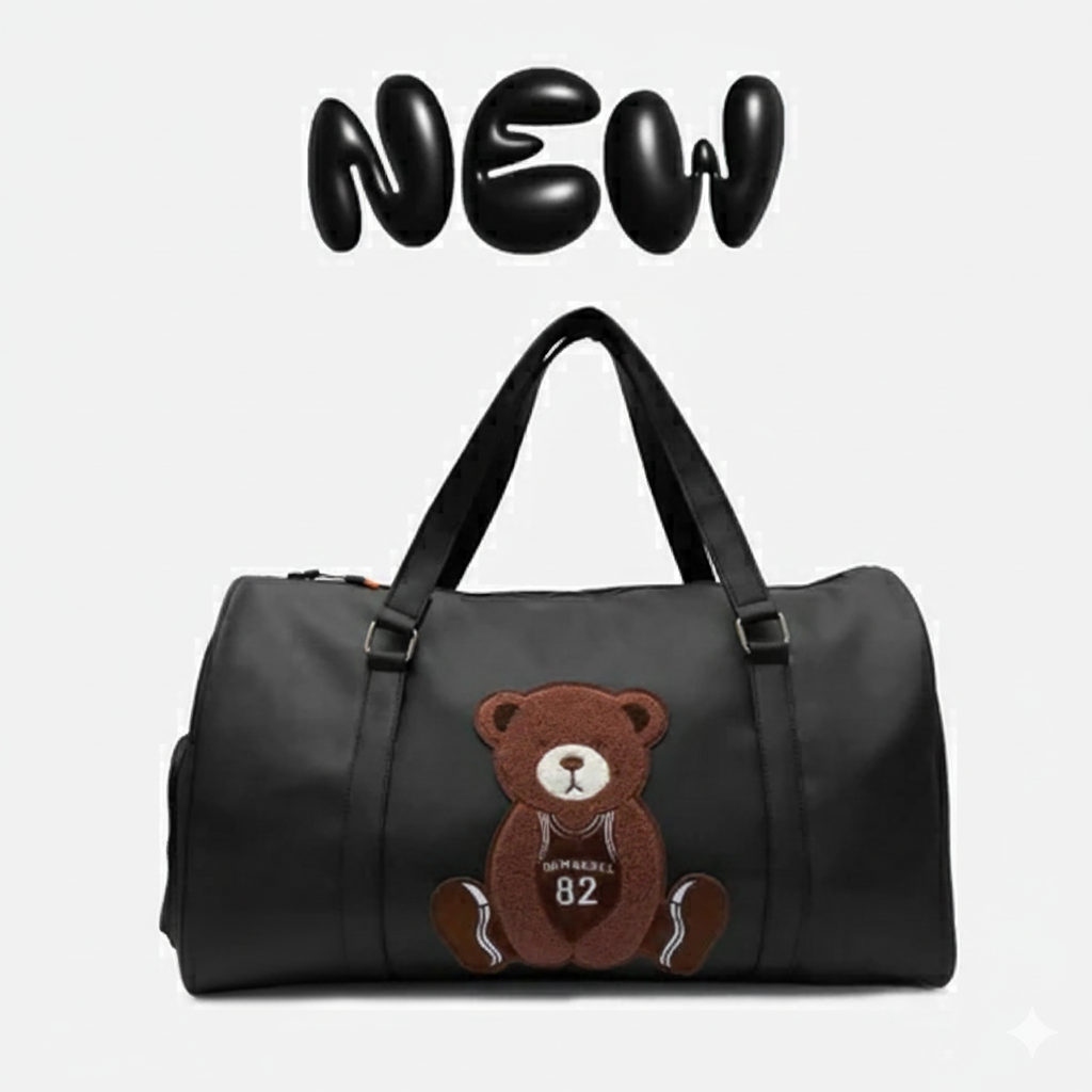 Modish Carry | Teddy Patch Uniseks Vegan Leather Trendy Adventure Duffel
