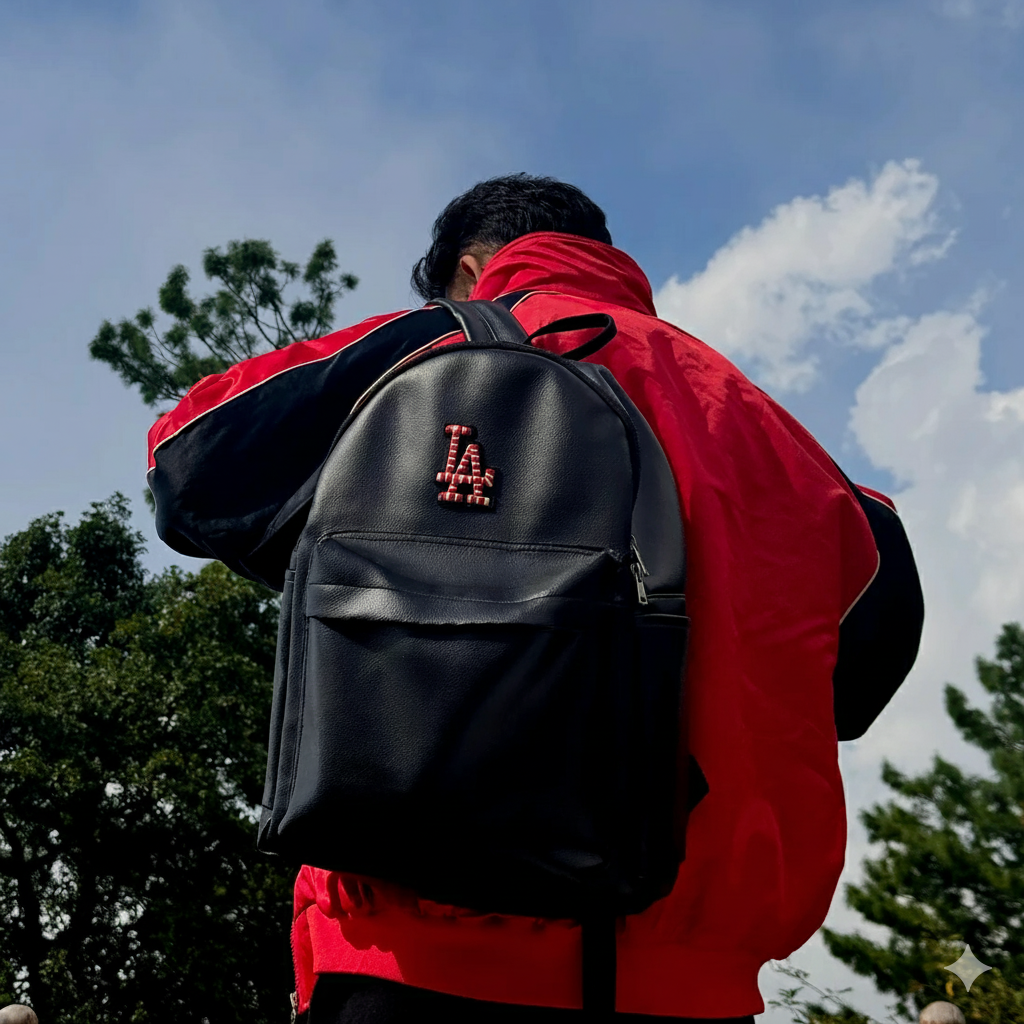 Modish Carry | Borsa da viaggio alla moda, unisex, in pelle vegana nera di Los Angeles