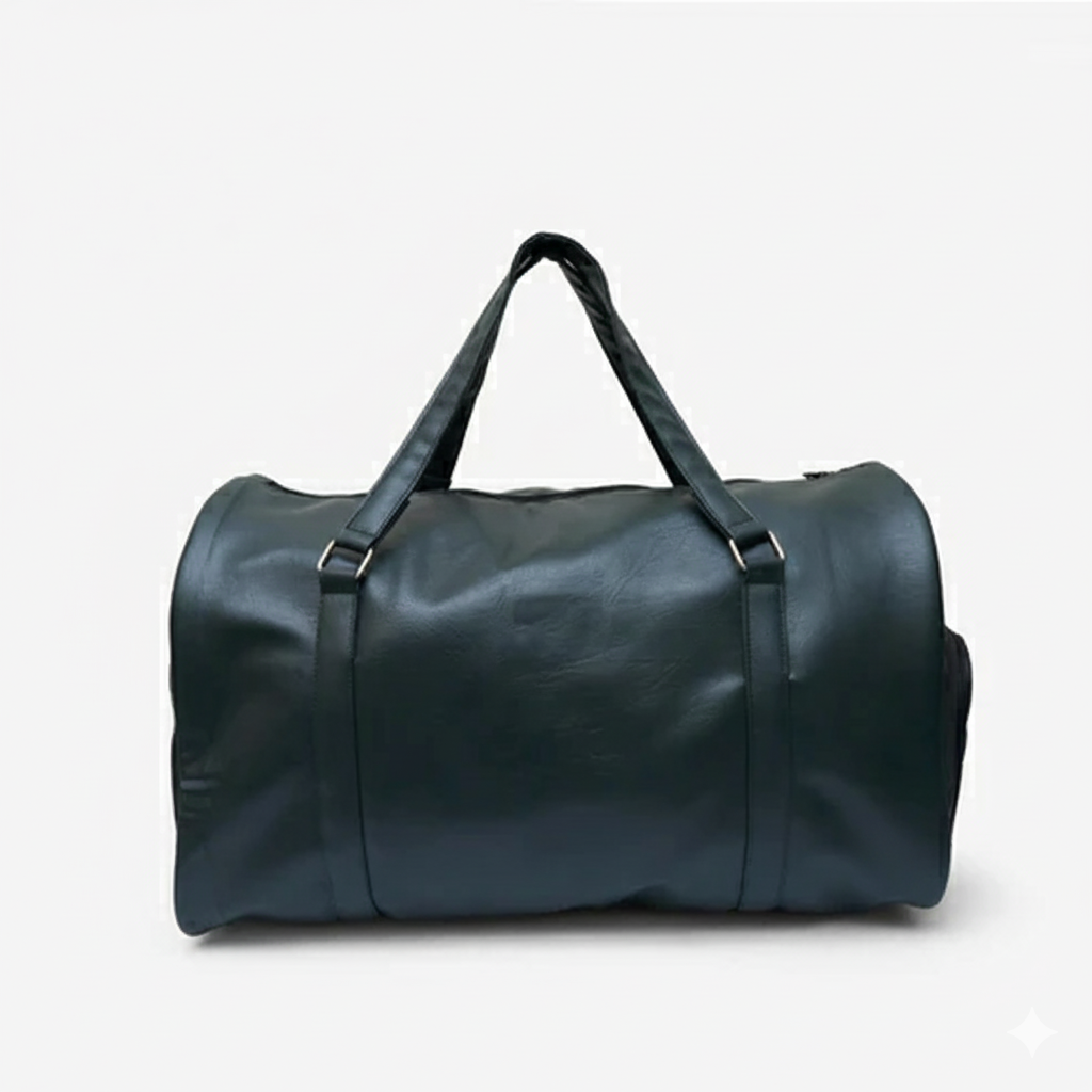 Modish Carry | British Green Unisex Synthetic Leather Travel & Gym Bag