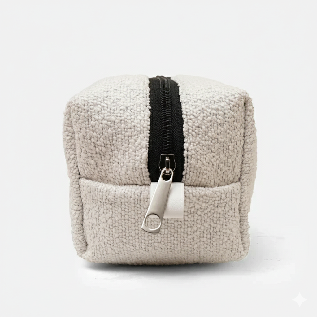 حقيبة حمل عصرية | حقيبة أدوات تجميل مريحة على شكل سحابة | منظم سفر فاخر من جلد الشيربا