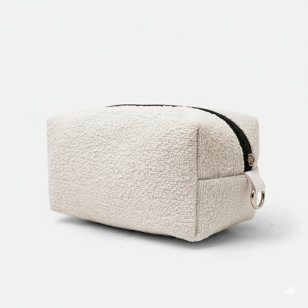 حقيبة حمل عصرية | حقيبة أدوات تجميل مريحة على شكل سحابة | منظم سفر فاخر من جلد الشيربا