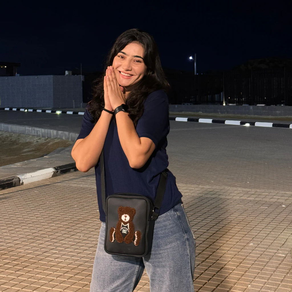 Modish Carry | Teddy Plush Utility Sling – Unisex Cosy Side Bag