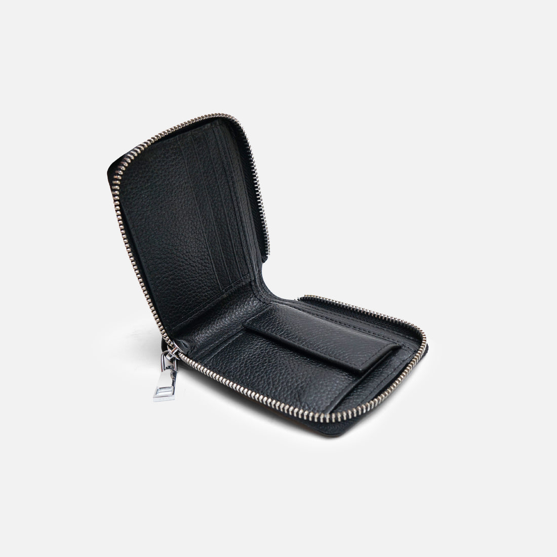 Modish Carry Metro Snap Zip Wallet interior showing 9 card slots, cash compartment, and secure zip closure