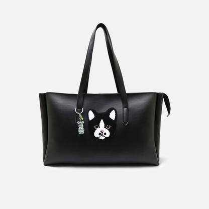 Modish Carry | Pawfect Black Tote – Stylish Handbag for Women & Mums