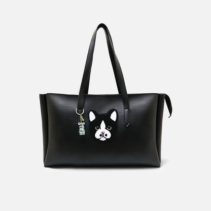 Modish Carry | Pawfect Black Tote – Stylish Handbag for Women & Mums