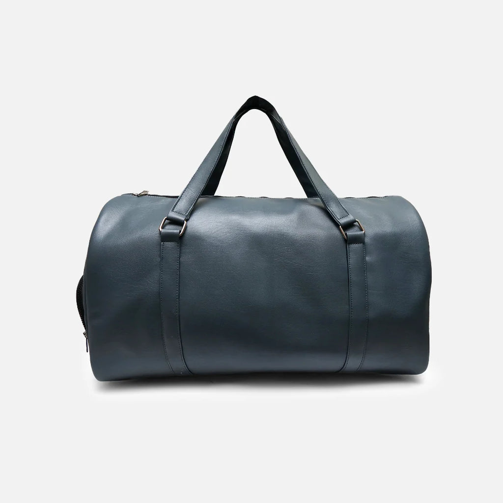 Modish Carry | Sac de Voyage "Steel Blue" – Duffel d'Aventure Tendance en Cuir Végan Unisexe